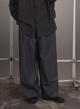 NOEARS日系灰色直筒cleanfit休闲裤春夏复古风痞帅宽松阔腿裤男