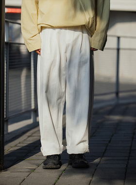 NOEARS白色裤子男春夏直筒休闲长裤日系cityboy纯棉通勤百搭复古