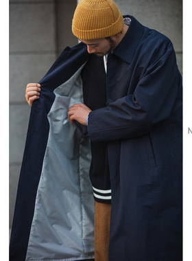 NOEARS巴尔马肯日系工装Cityboy原宿风衣中长款过膝防风宽松外套