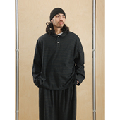 衬衫 NOEARS春季 设计感半门襟绿格子娃娃领长袖 日系复古风套头衬衣