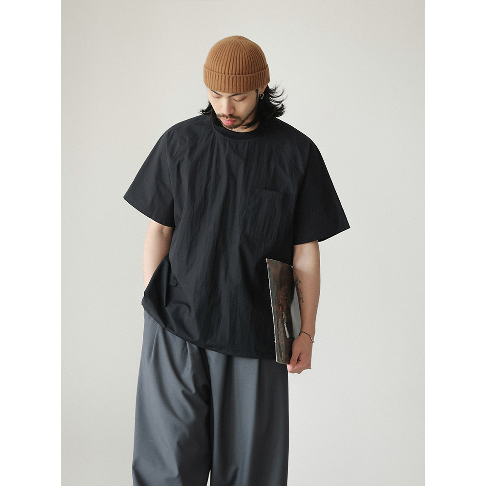 NOEARS春夏宽松黑色圆领插肩袖短袖日系复古cityboy通勤叠穿T恤,男装,T恤,淘宝优惠券,粉丝福利购,淘宝优惠卷