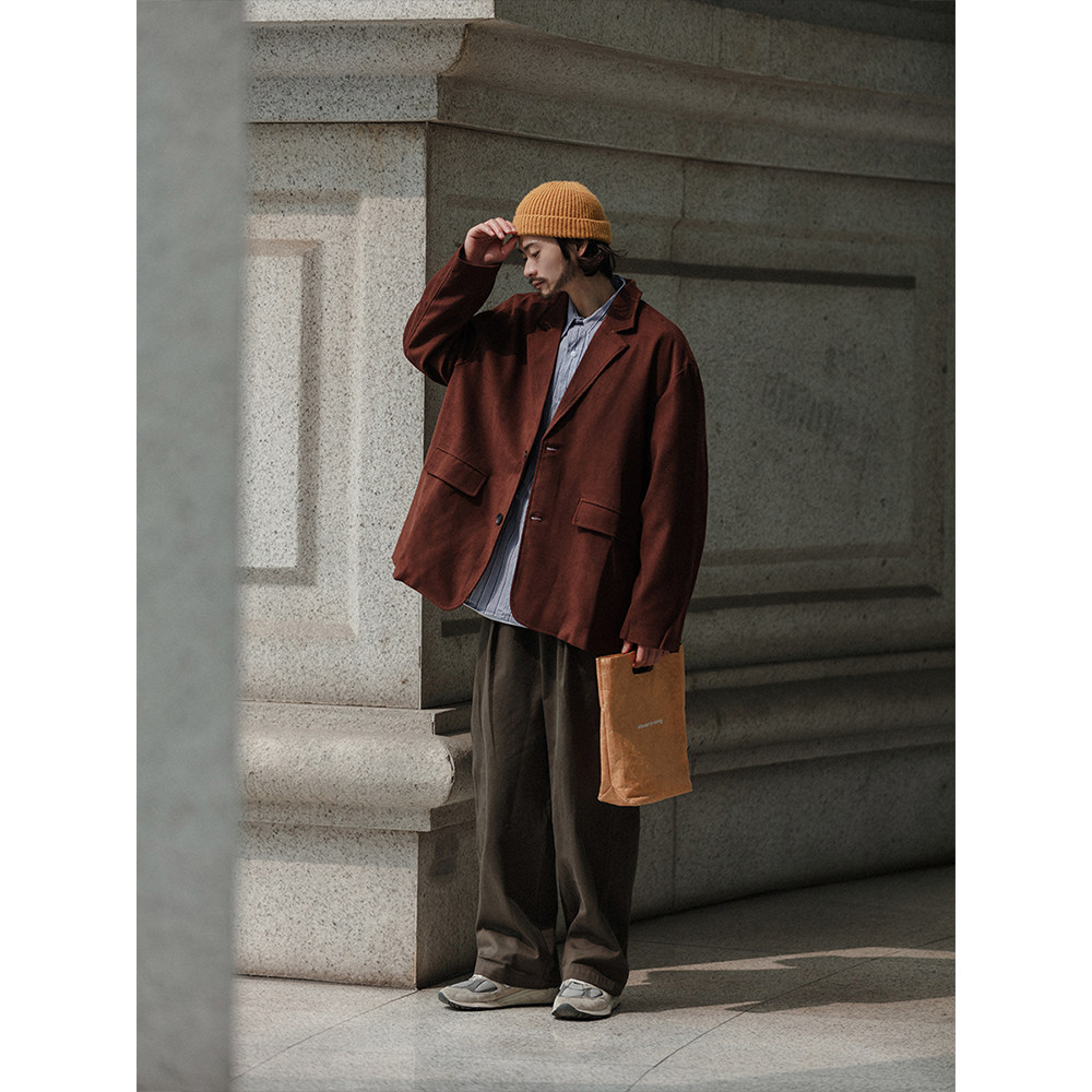 NOEARS日系复古酒红色宽松西装男Cityboy通勤薄外套早春宽松工装,男装,西服,淘宝优惠券,粉丝福利购,淘宝优惠卷