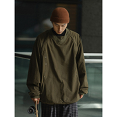 NOEARS军绿登山户外设计感运动休闲卫衣可脱袖 v领尼龙速干上衣潮