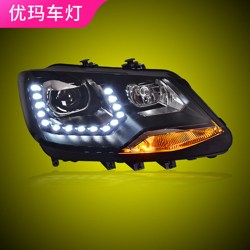 专用于大众夏朗sharan大灯总成12-19款改装led日行灯led透镜大灯