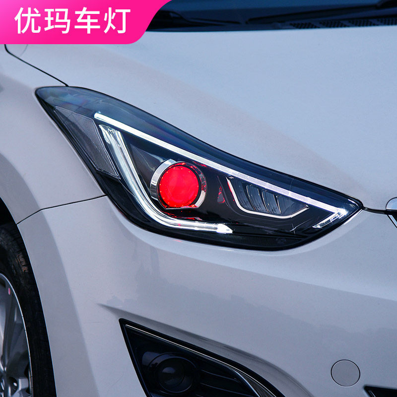 专用于现代朗动大灯总成改装激光led透镜大灯led日行灯led转向灯