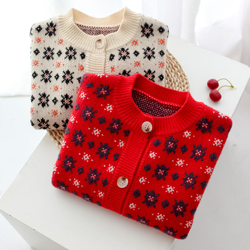 2024女童春秋装新品毛线开衫儿童女宝复古毛衣针织衫中大童外套潮,童装/婴儿装/亲子装,毛衣/针织衫,淘宝优惠券,粉丝福利购,淘宝优惠卷