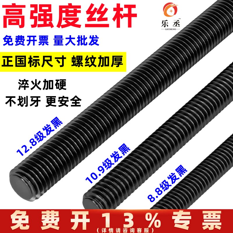 8.8级高强度牙条10.9级12.9级丝杆通丝杠全螺纹杆6M8M10M12M14M16