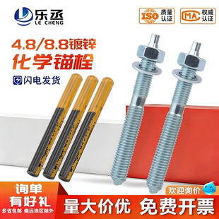 化学螺栓高强度倒锥形化学锚栓膨胀螺丝8.8级M12M16M18M20M24M30M