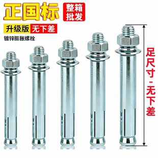 国标镀锌加长超长金属铁膨胀螺丝大全拉爆螺栓6M8M10M12M14M16M20