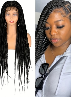 Women's all lace square knotless braided wig