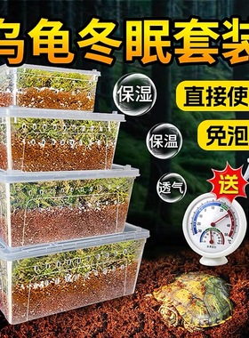 乌龟冬眠爬宠饲养盒爬虫孵化箱椰土过冬用品蜥蜴角蛙蛇守宫饲养箱