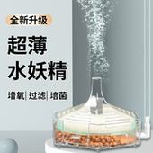 水妖精小型鱼缸过滤设备防吸鱼苗超薄静音增氧泵培菌快反气升级款