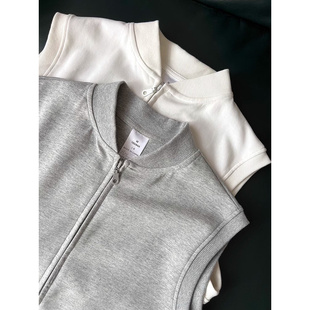 WASSUP WDSU大码马甲男夏新款运动外穿立领开衫百搭无袖卫衣外套