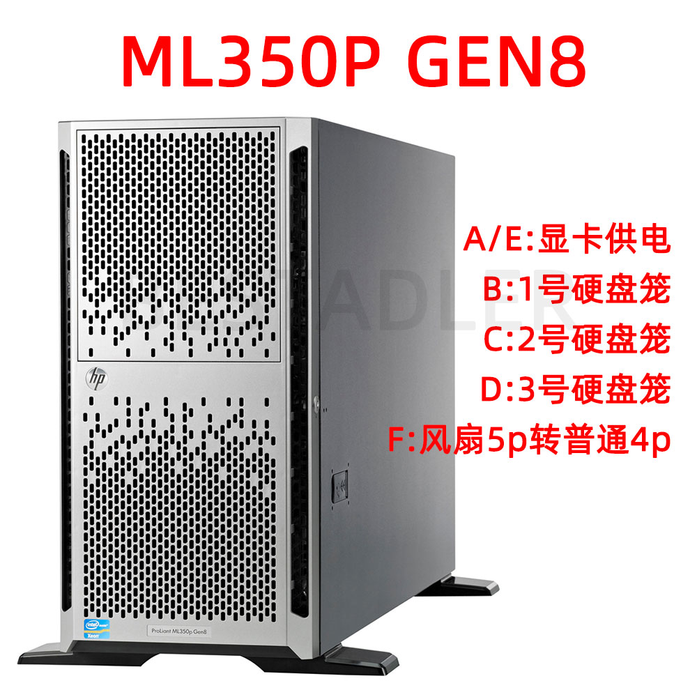 HP惠普ML350P GEN8硬盘笼10pin供电线663137风扇转静音显卡661361