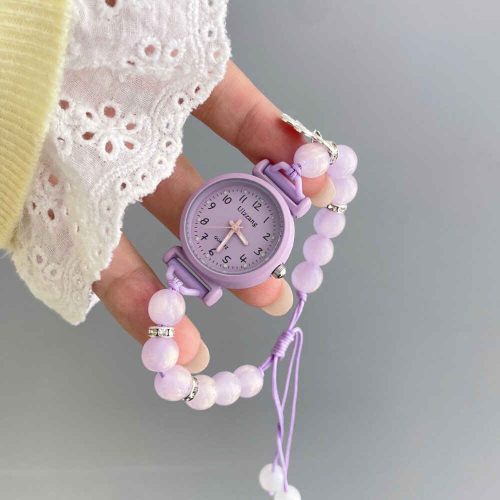高颜值女生复古diy编织手链手表图片