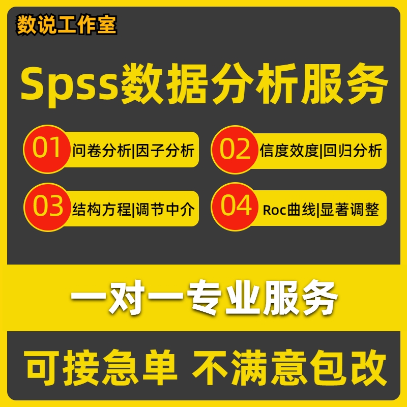 Spss数据分析服务问卷分析信效度回归显著性调整结构方程因子分析