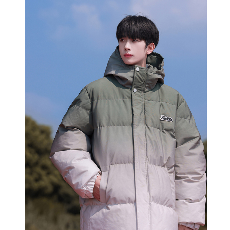 23冬季港风宽松渐变连帽棉衣扎染加厚学生情侣面包服男1119-P128，男装棉衣，星座227-6