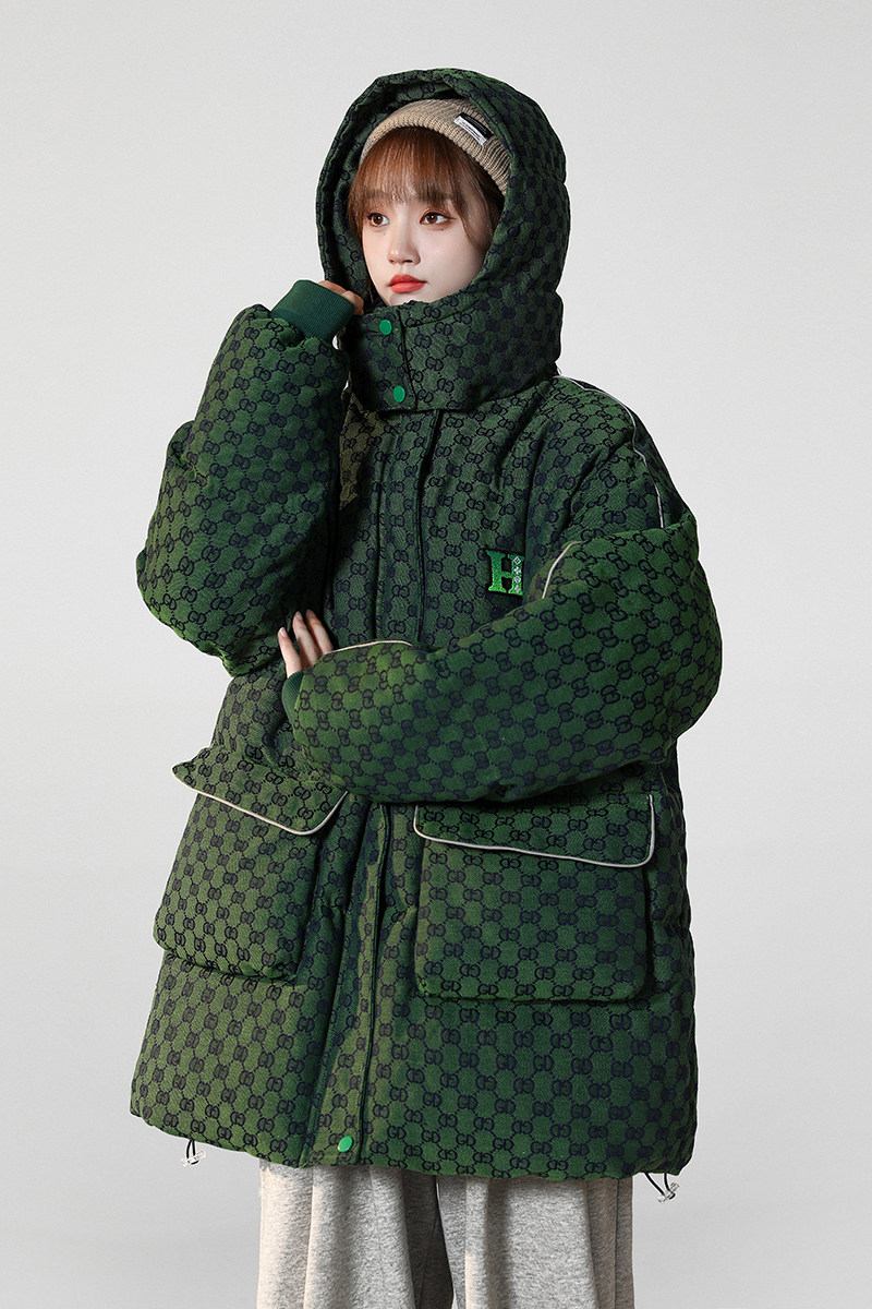 22冬季冲锋衣美式复古宽松连帽加厚棉衣工装面包服1062,男装棉衣,星座227