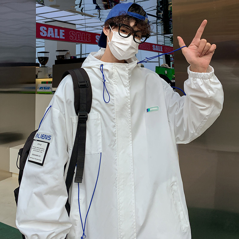 2022港风男春季潮牌青少年流行宽松连帽外套休闲夹克1002-P75图片