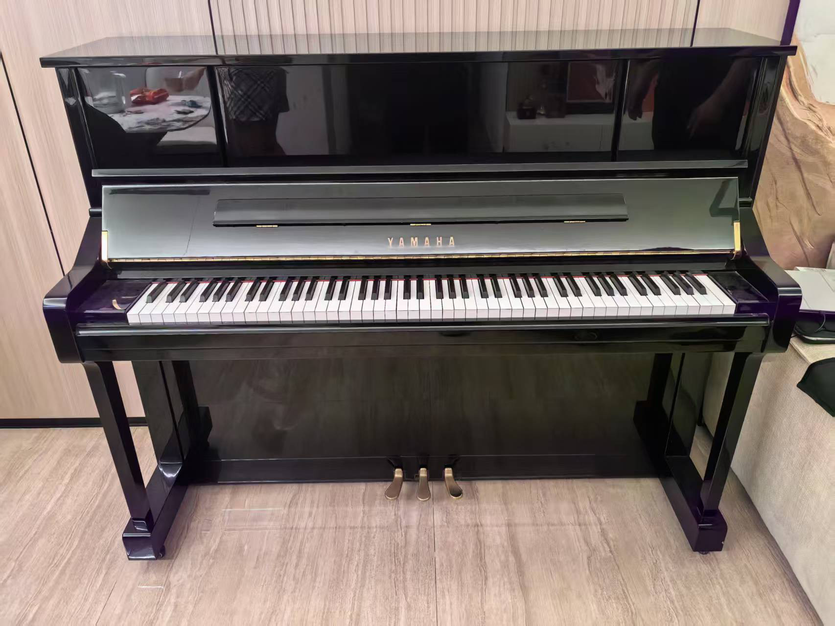 二手雅马哈钢琴YU121DS 原版原漆双缓降