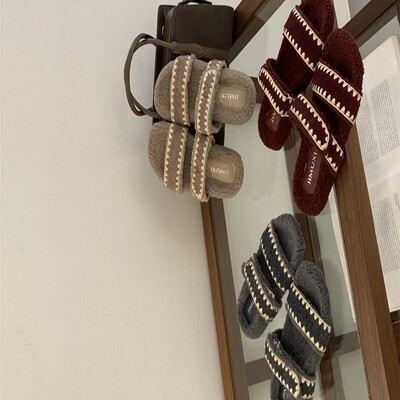 厚底羊羔毛棉拖鞋女鞋子外穿2025新款秋冬季加绒居家毛茸茸毛毛