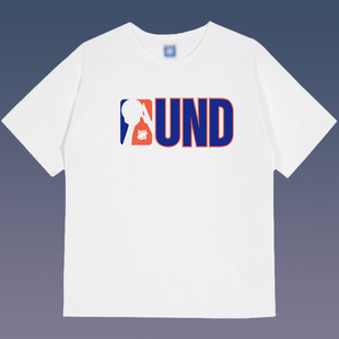 不败五道杠 HIAUTO UND 夏季圆领短袖联盟字母印花 男女情侣款T恤