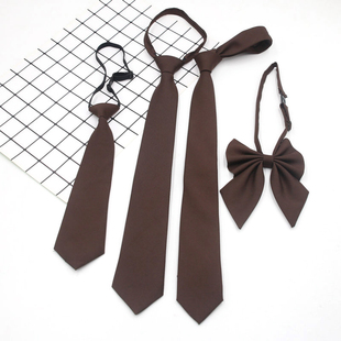 纯色领带女装 饰深咖啡复古学院百搭酷帅气潮手打免打学生蝴蝶结