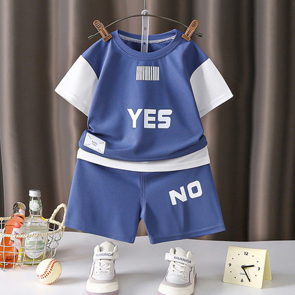 男童套装2025新款儿童运动夏季衣服宝宝速干男孩潮帅气时髦小少爷