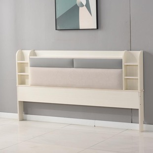 床头板实木单双人1.8米软包简约现代多功能储物床头靠背板单买