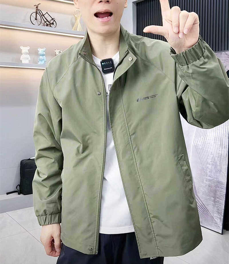 遮肚子外套2025春秋冬新款爸爸工装薄款中青年夹克皮休闲立领男