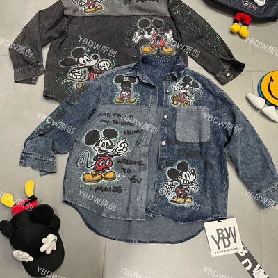 YBDW潮牌时尚宽松水洗米奇外套