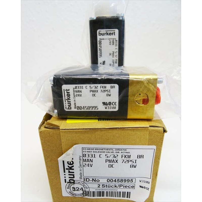 2x Bürkert 00458995 0331 c 5/32 FKM BR -unused/OVP-