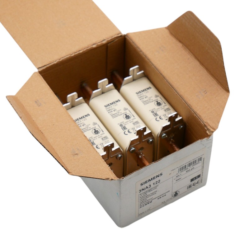 3x Siemens 3NA3 122 200VAC 63A Sicherungseinsatz -unused/OVP