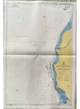 Carte Nautique Admiralty 3720 Sungai Kapuas Kecil à Tanjung