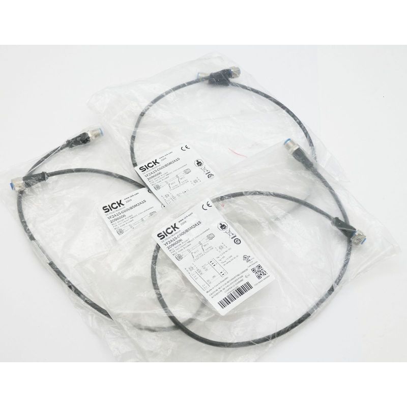 3x Sick YF2A15-C60UB5M2A15 2096006 PUR 5x0,34mm2 Sensorkabel