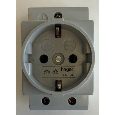 Hager Steckdose / 10/16A / 250V~ / x N 129