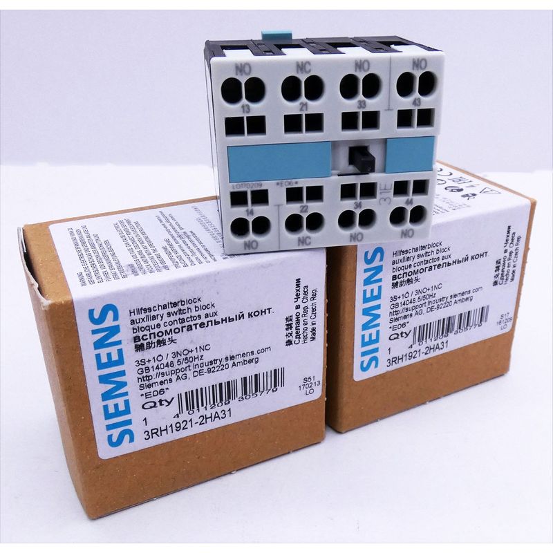2x Siemens 3RH1921-2HA31 E-Stand: 06 Hilfsschalterblock -unu