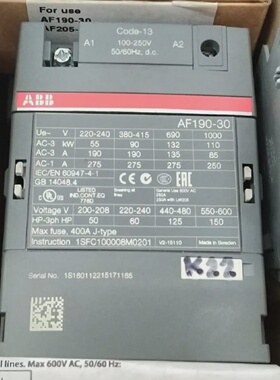 Neu ABB AF190301113 Schtz UC  100250V 1SFL487002R1311