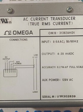 Omega OM1031382AHD1 Transducer input 120VAC output 420mADC