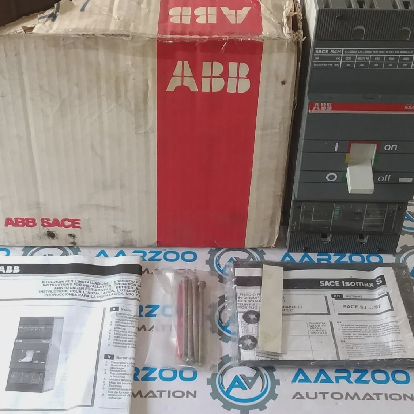 Disjoncteur ABB SACE S4 Type S4H 3 Ples 690VAC 250Amp - 实物图