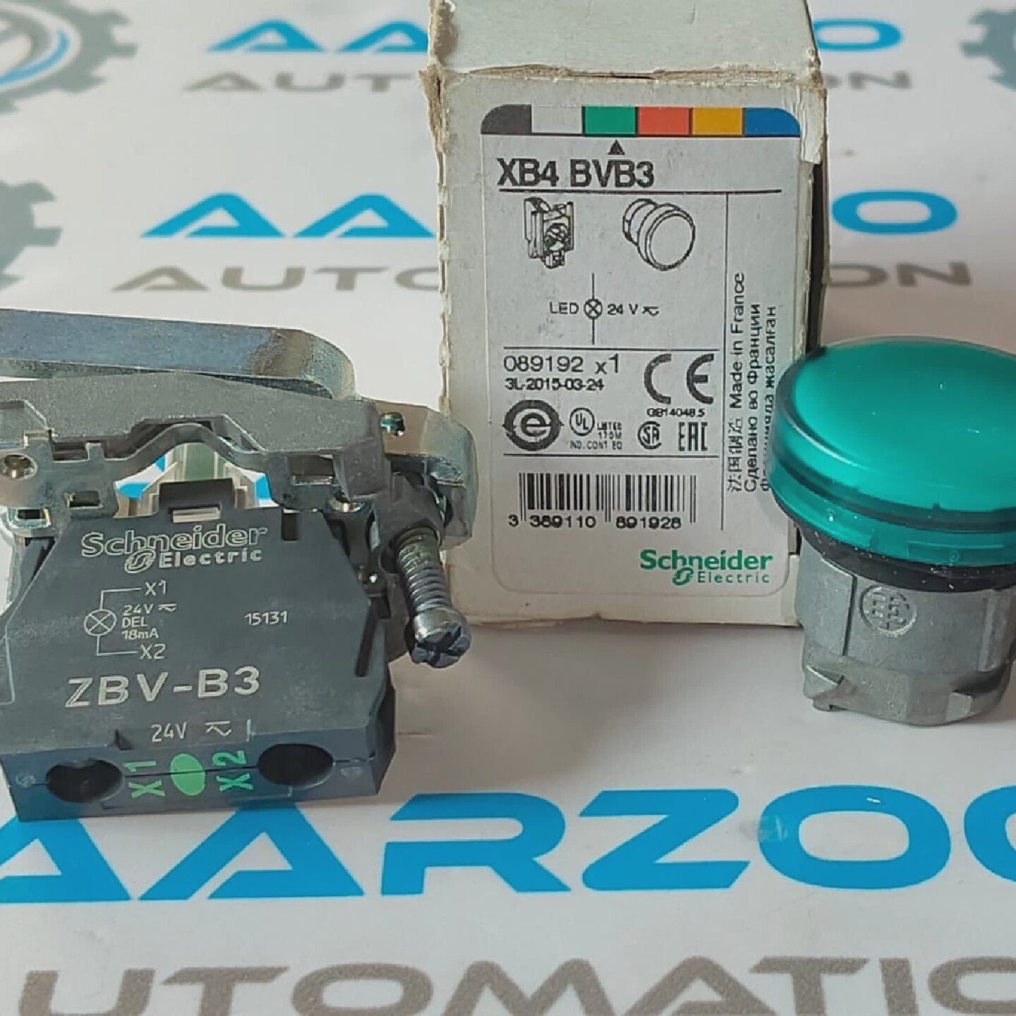 Nuevo XB4BVB3 SCHNEIDER Luz Piloto LED Verde Harmony - 实物图