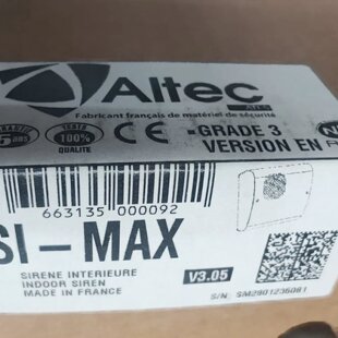 Altec SI-MAX Sirène Intérieure - NF A2P Grade 3