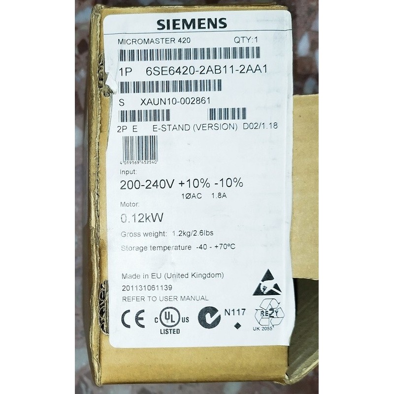 ?▄?▄? SIEMENS MICROMASTER 420 0,12 KW– 6SE6420-2AB11-2AA1