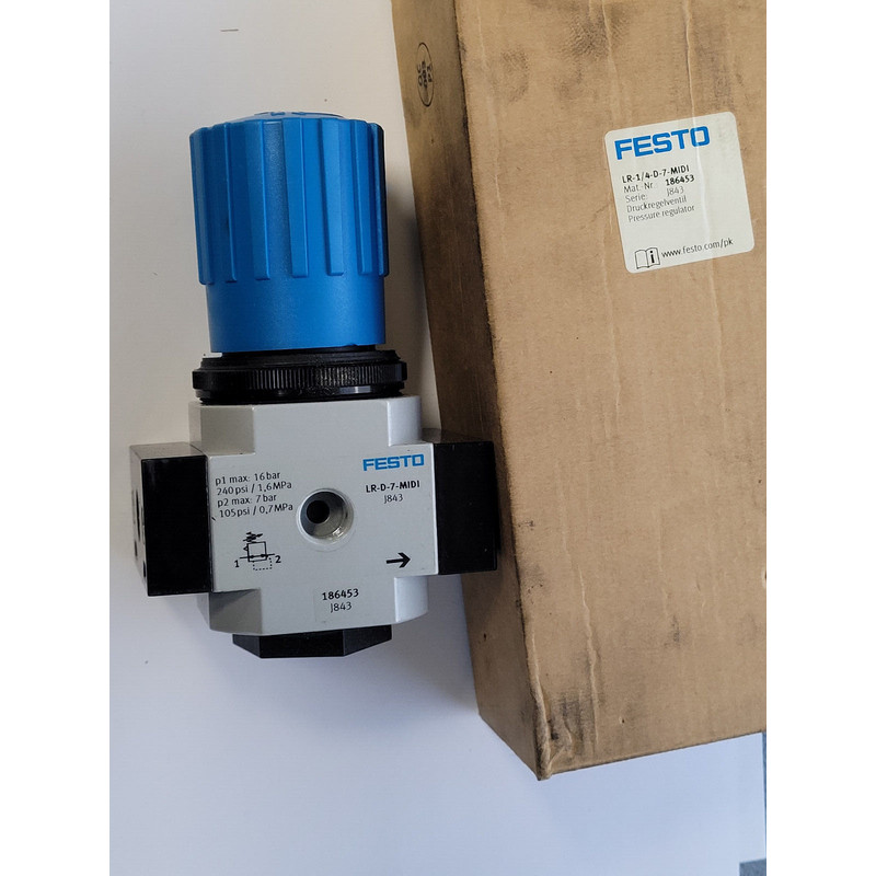 FESTO LR-1/4-D-7-MIDI 186453 Druck-Regelventil - NEU/OVP - w