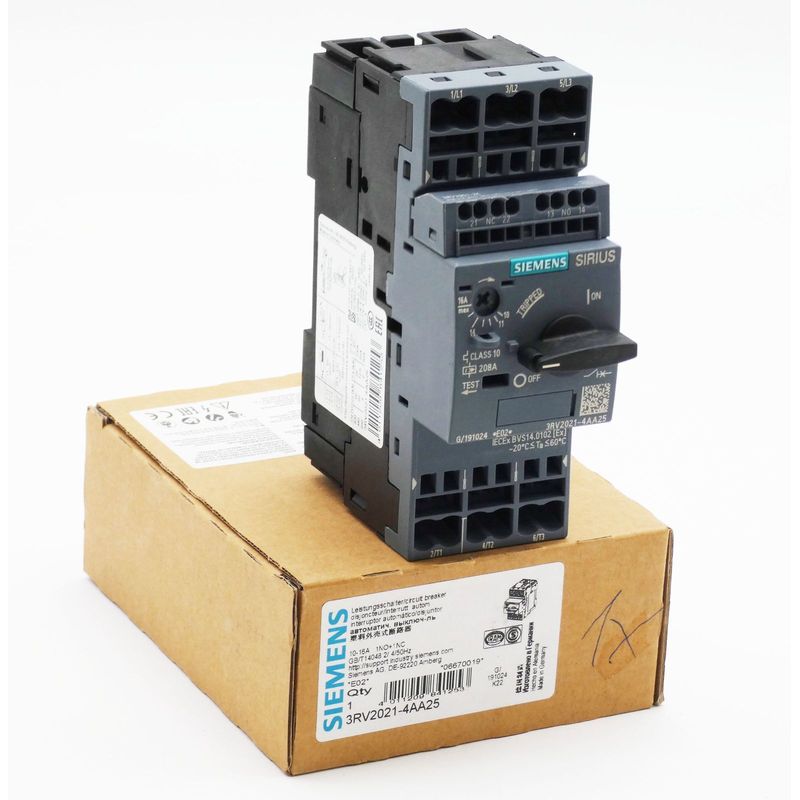 Siemens SIRIUS 3RV2021-4AA25 3RV2 021-4AA25 E: 02 10-16A 1NO