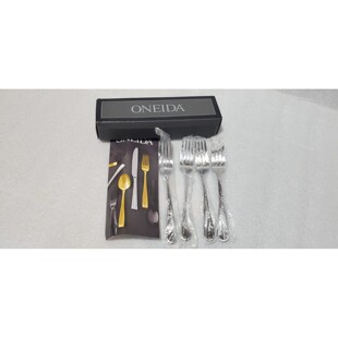 Oneida Forks Colonial Boston 晚餐 7 1/4 英寸不锈钢原装盒套装