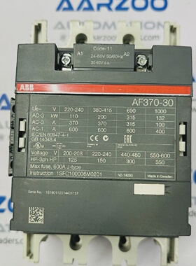 ABB AF37030 Contactor 3 Polo 2460V ACDc Bobina 50  60Hz 1SFC