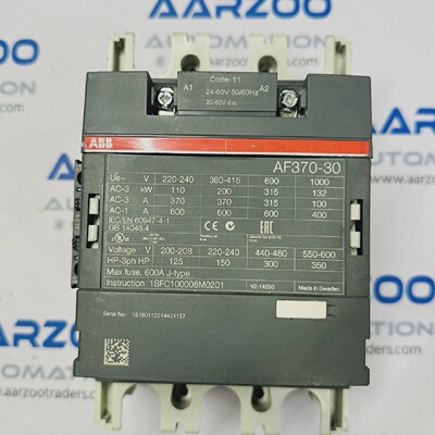 ABB AF37030 CONTACTOR 3 POLE 2460V ACDC COIL 5060Hz 1SFC1000