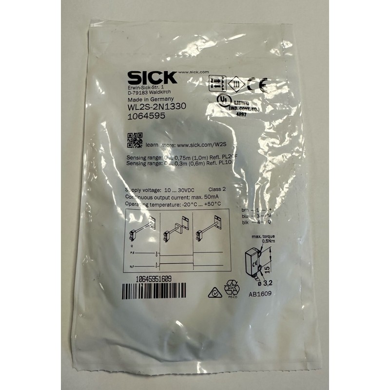 Sick Miniatur-Lichtschranken WL2S-2N1330 / 1064595 / Neu in