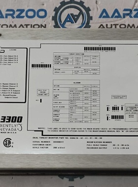 BENTLY NEVADA 33002003010000 MONITOR DUAL DI SPINTA 13532201